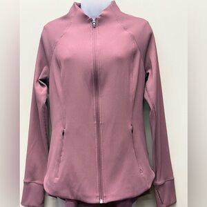 Athleta Pink Fitted Jacket with Stand-Up Collar